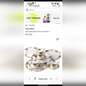 Royal Albert Floral Fine China Set with Gold Trim